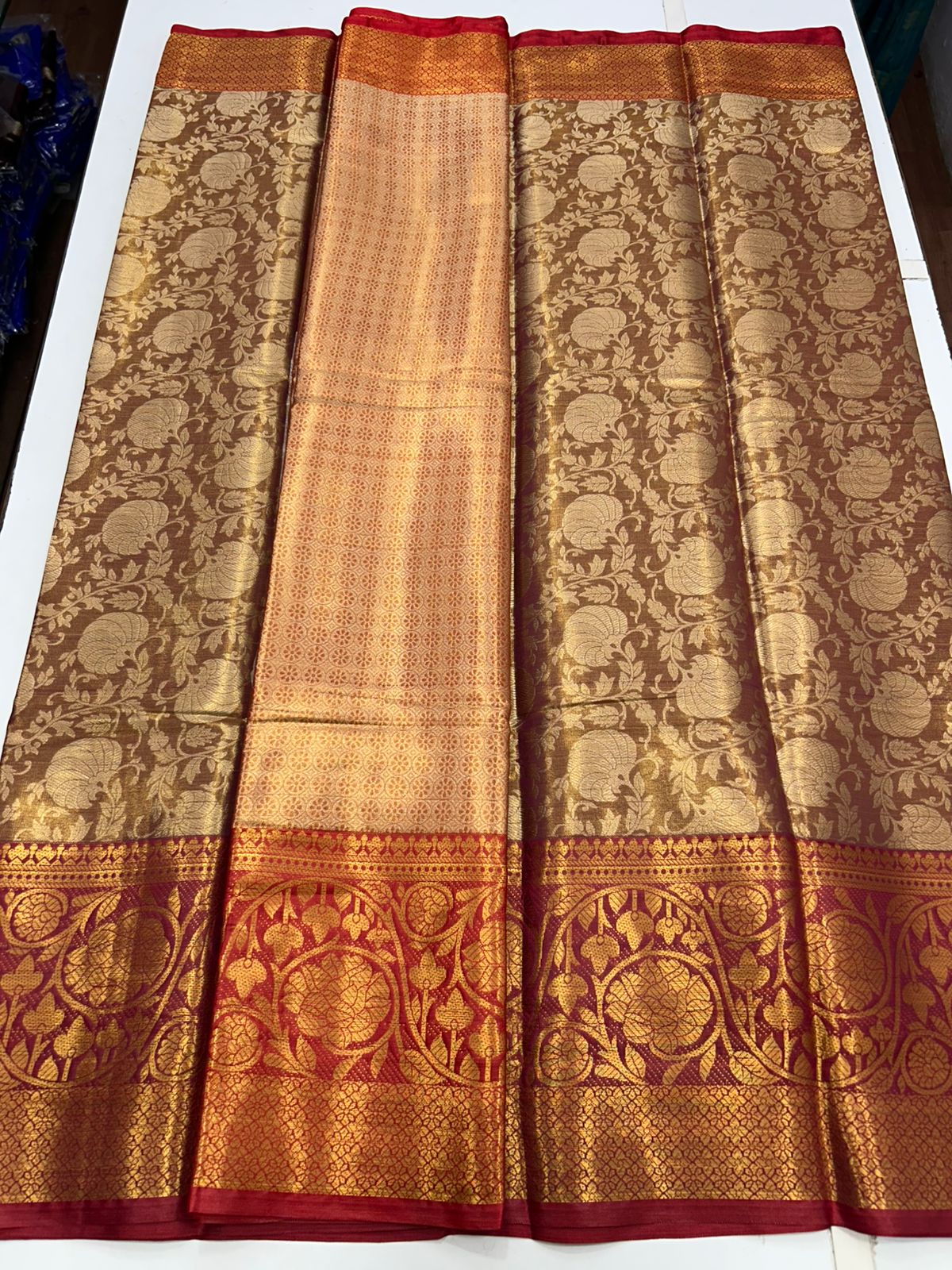 Semi Silk Tissue Jari Brocket Saree (2708D)