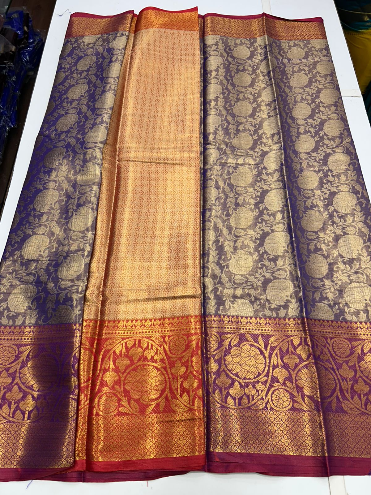Semi Silk Tissue Jari Brocket Saree (2708D)