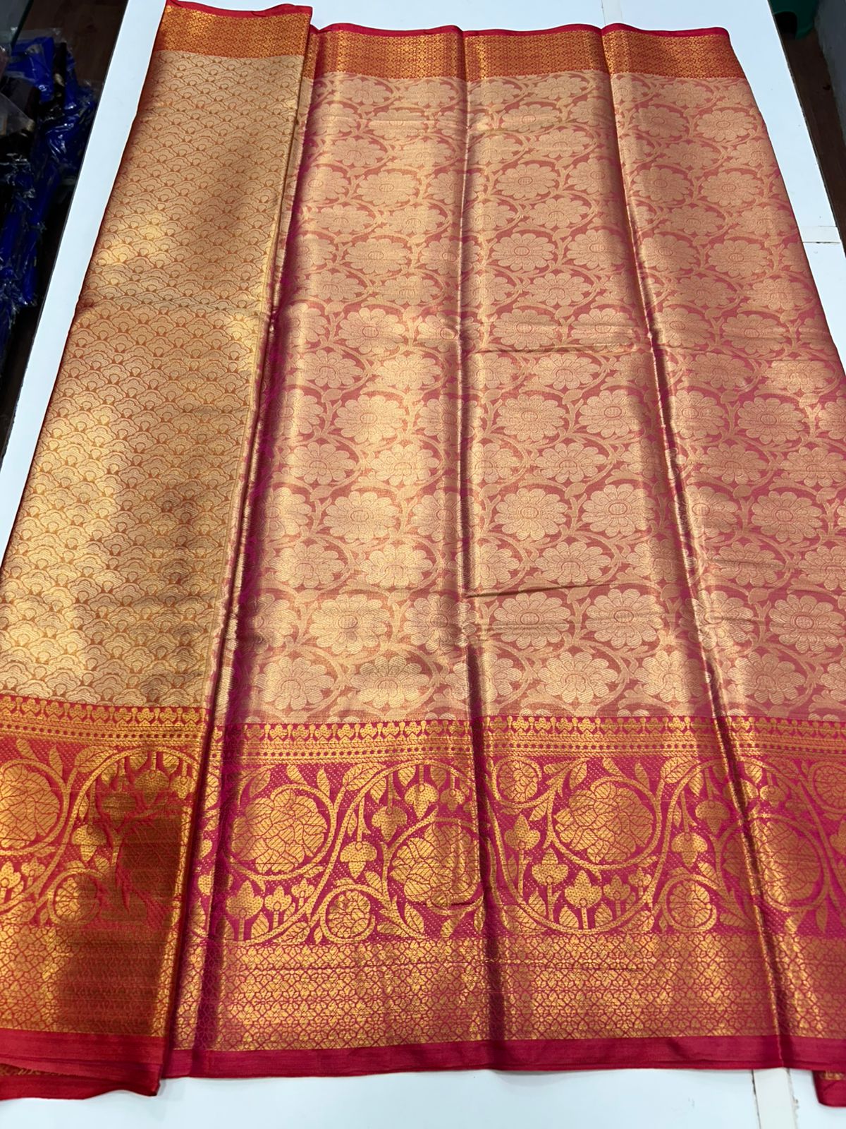 Semi Silk Tissue Jari Brocket Saree (2708D)