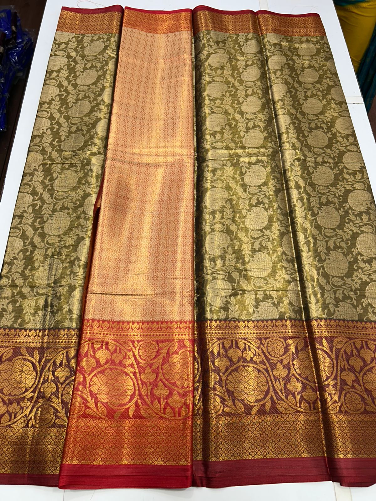 Semi Silk Tissue Jari Brocket Saree (2708D)
