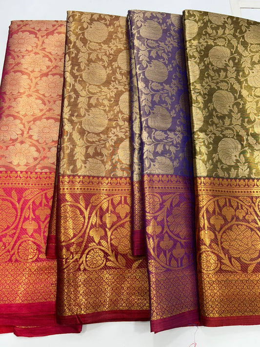Semi Silk Tissue Jari Brocket Saree (2708D)