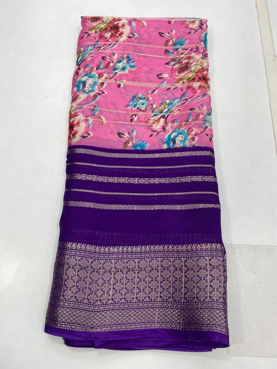 Fancy Georgette Digital Print Saree (2734)