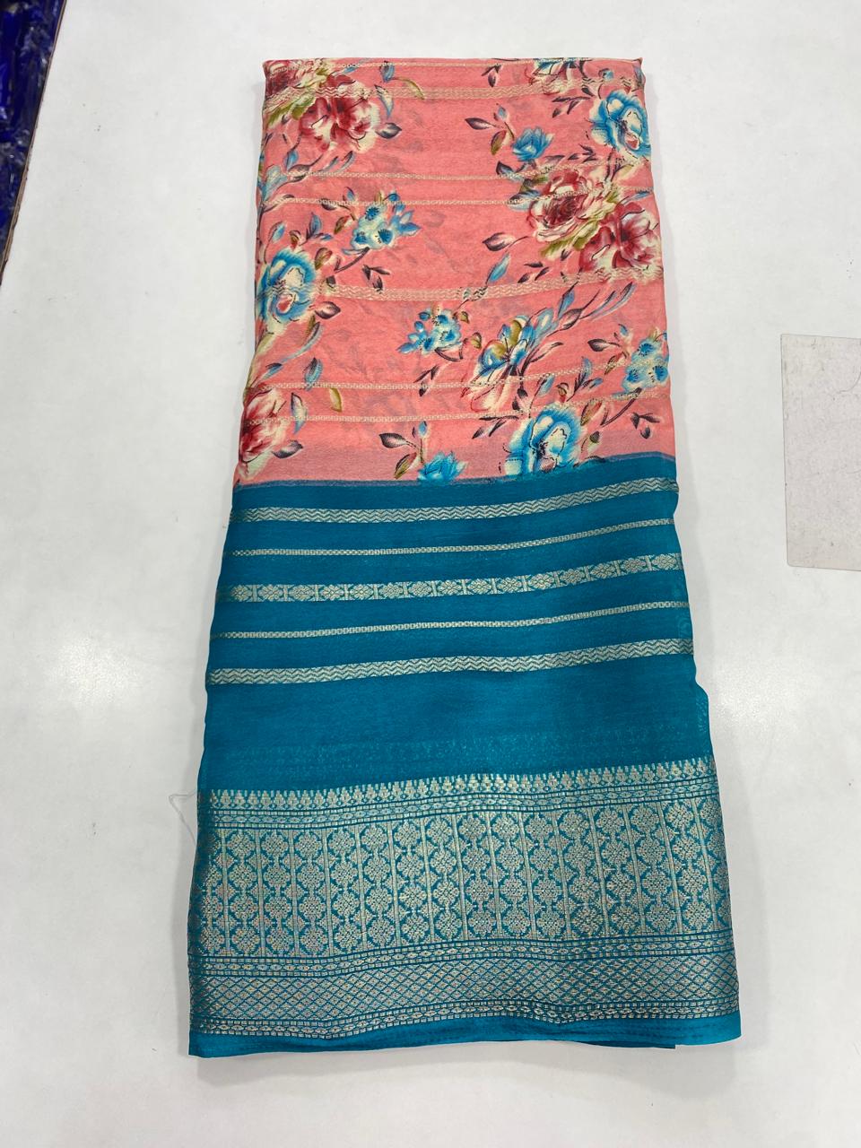 Fancy Georgette Digital Print Saree (2734)
