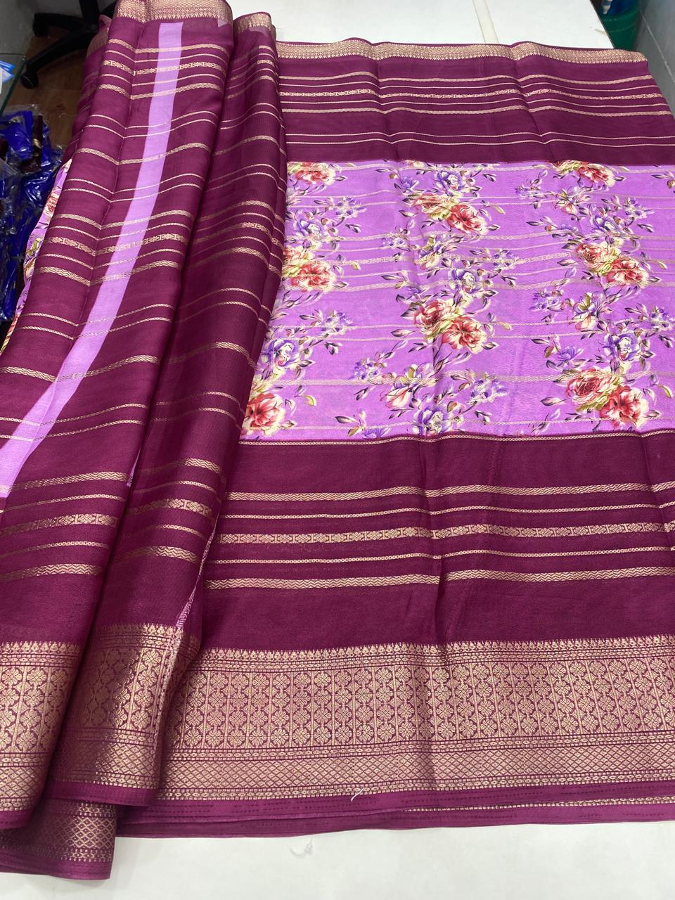 Fancy Georgette Digital Print Saree (2734)