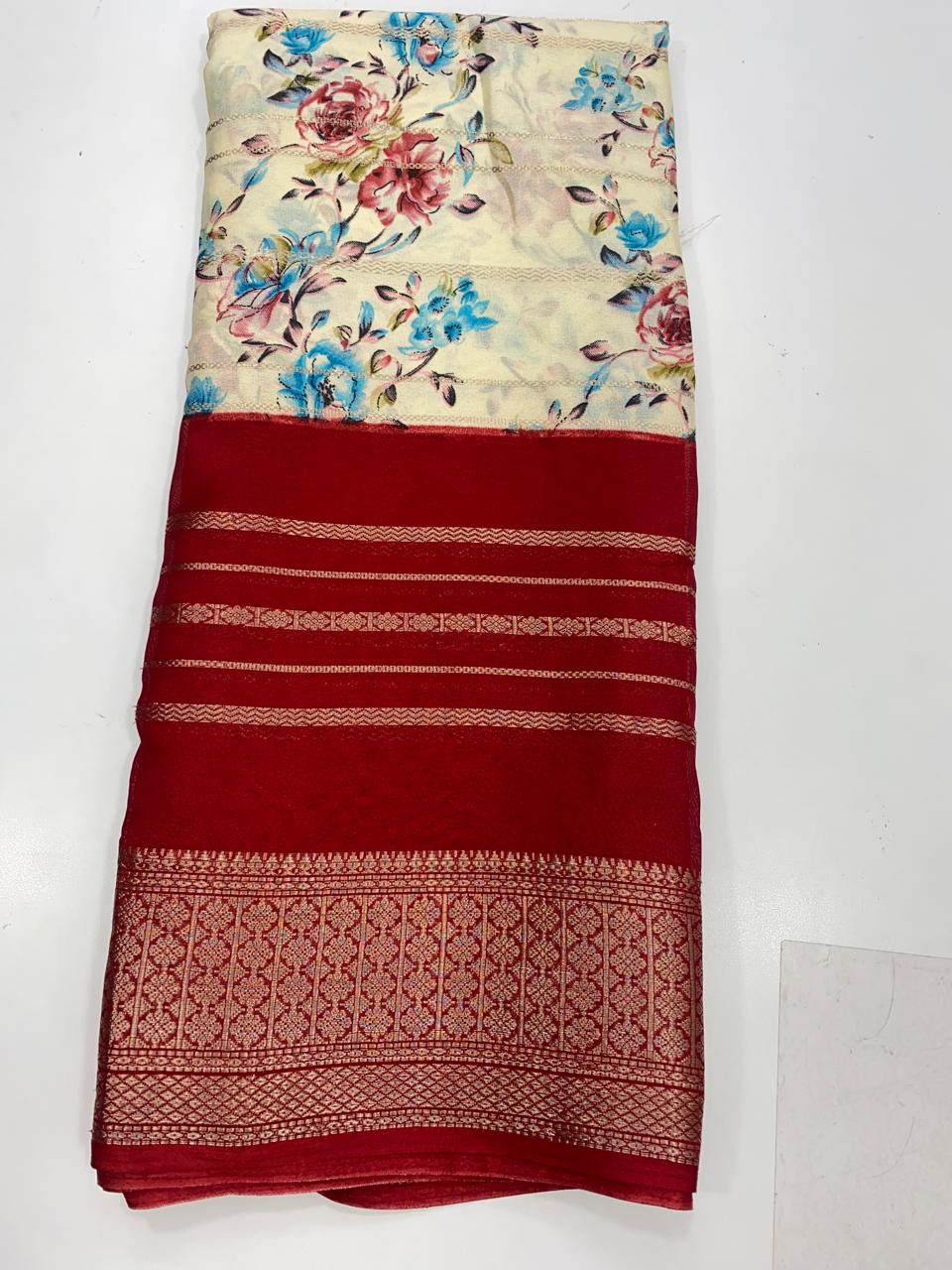 Fancy Georgette Digital Print Saree (2734)