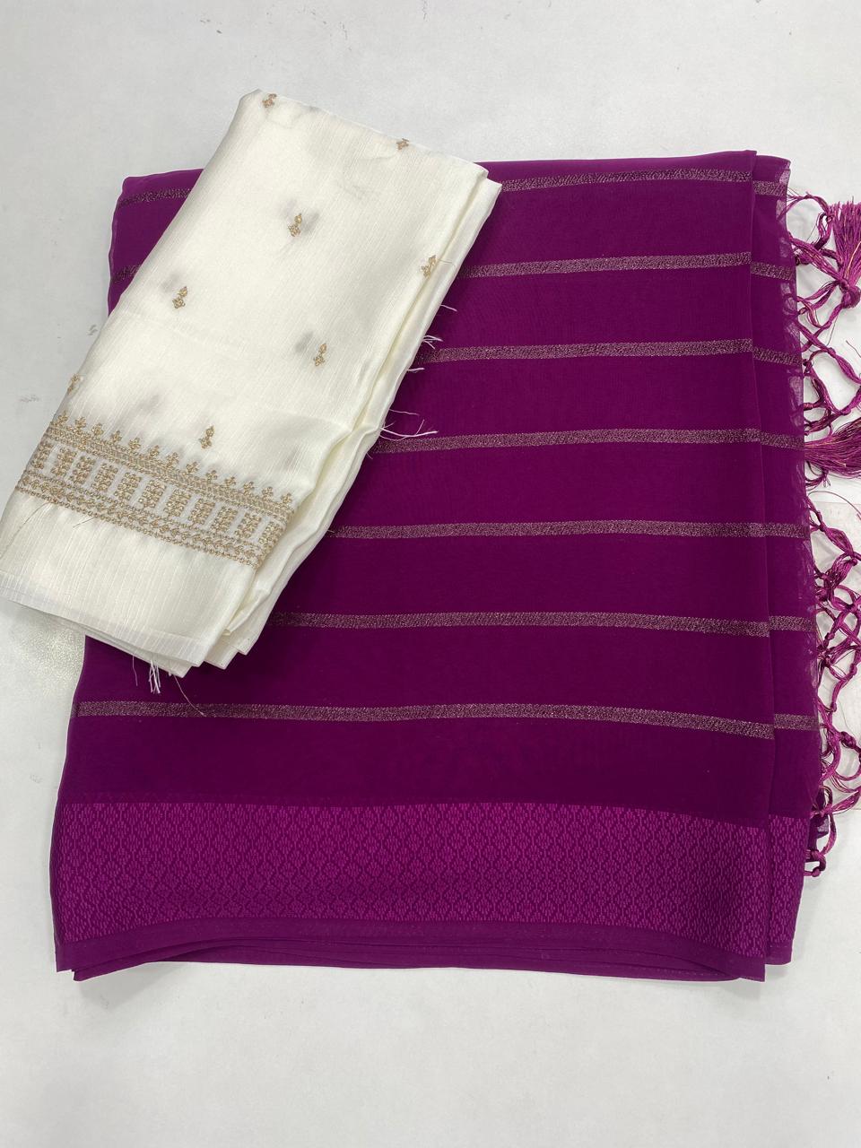 Soft Georgette Fancy Saree (2729)