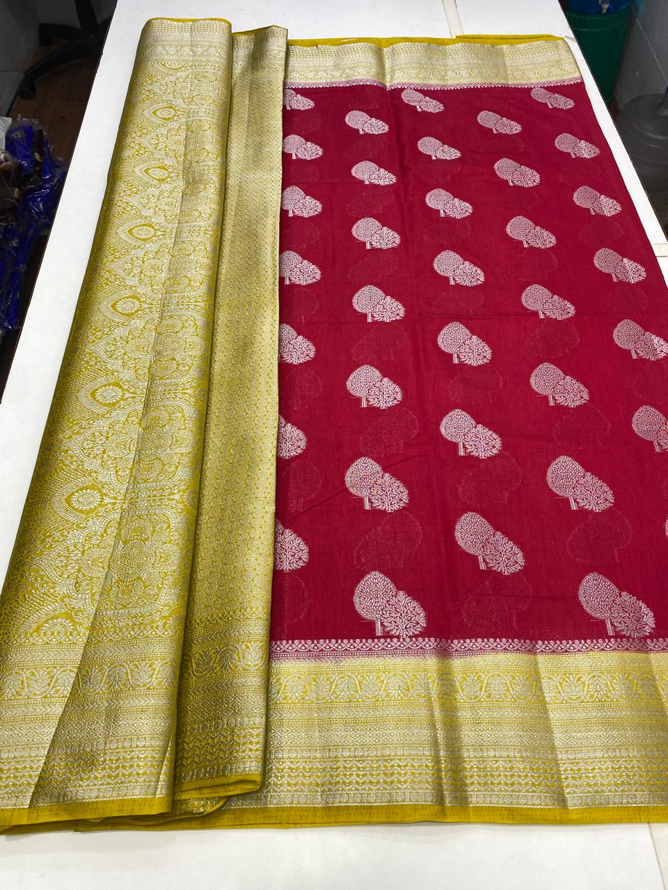 Soft Cotton Silver Butta Saree (2728)
