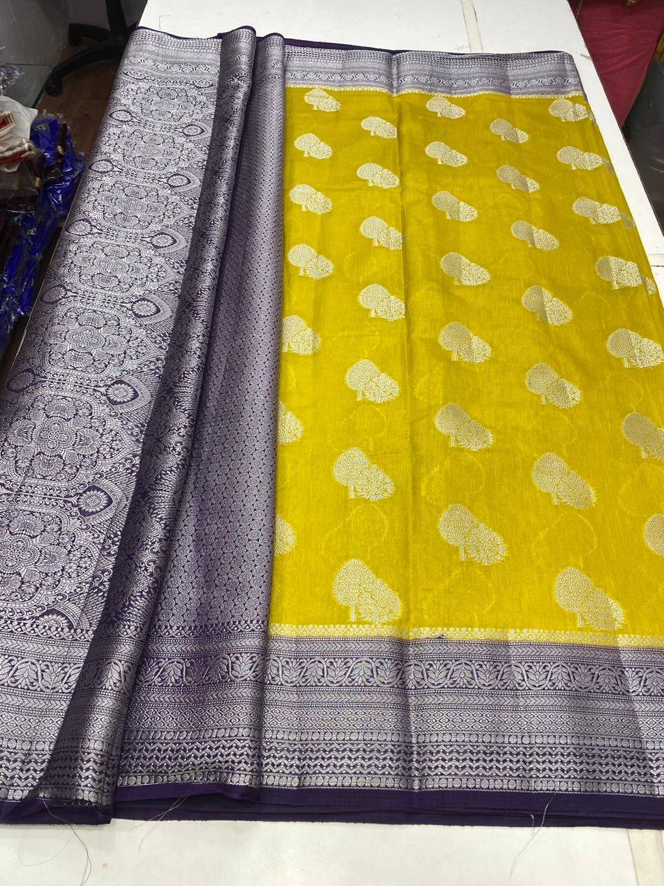 Soft Cotton Silver Butta Saree (2728)
