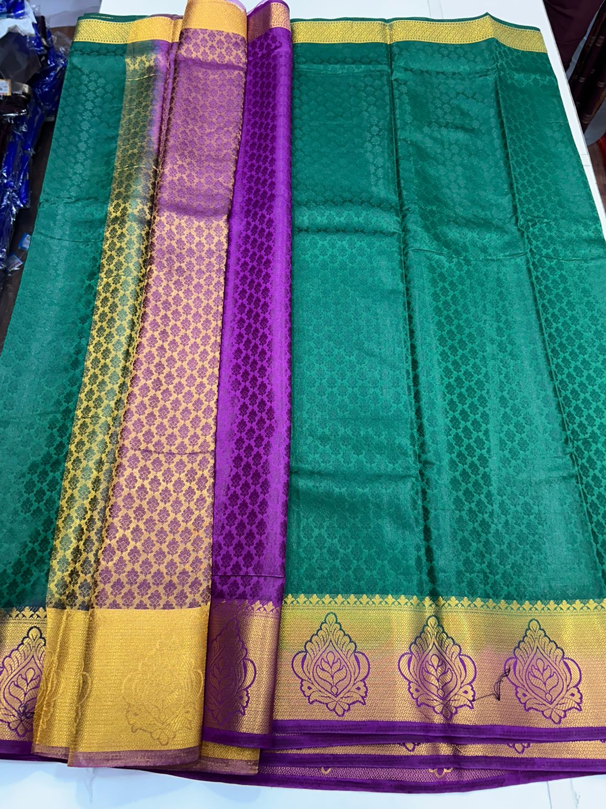 Semi Silk Embose Saree (1733)