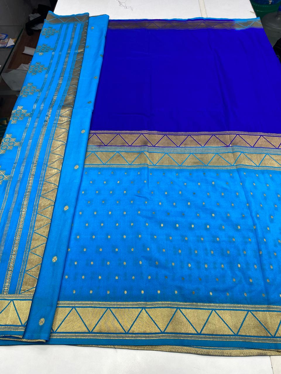 Khaddi Georgette Half N Half Saree (2785)