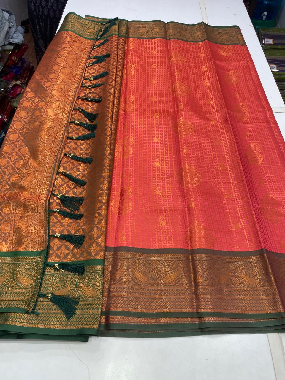 Semi Silk Broket Saree (2781)
