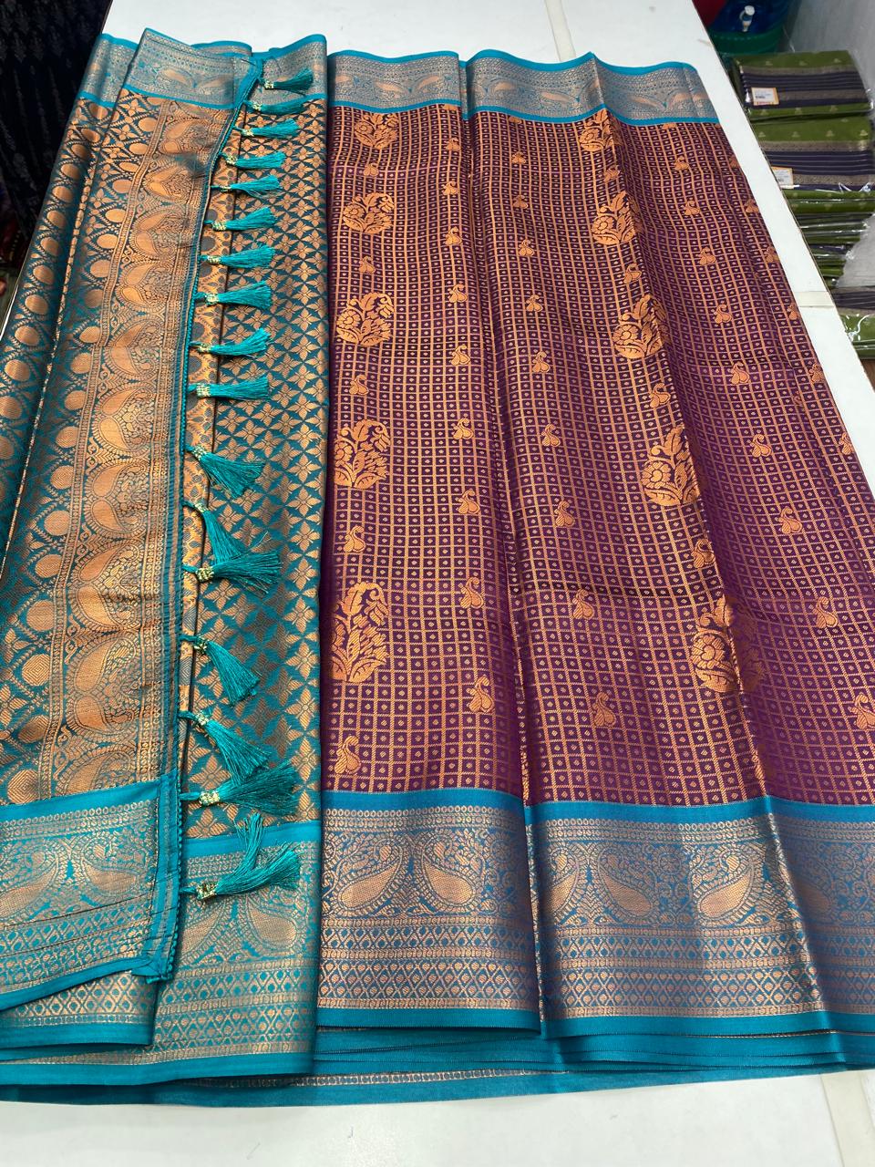 Semi Silk Broket Saree (2781)