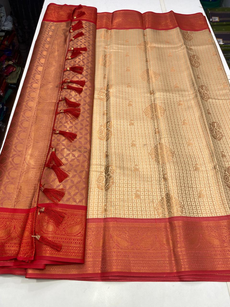 Semi Silk Broket Saree (2781)