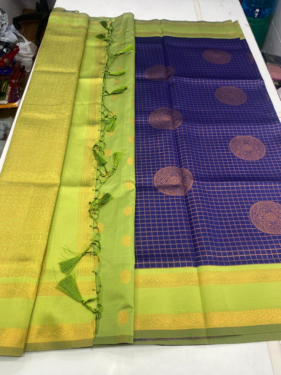 Semi Silk Checks Butta Saree (2799)