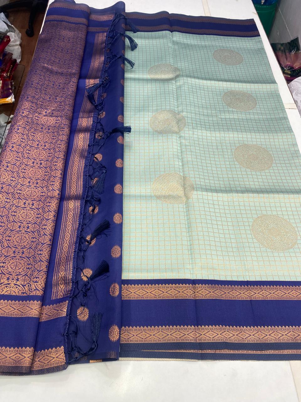 Semi Silk Checks Butta Saree (2799)