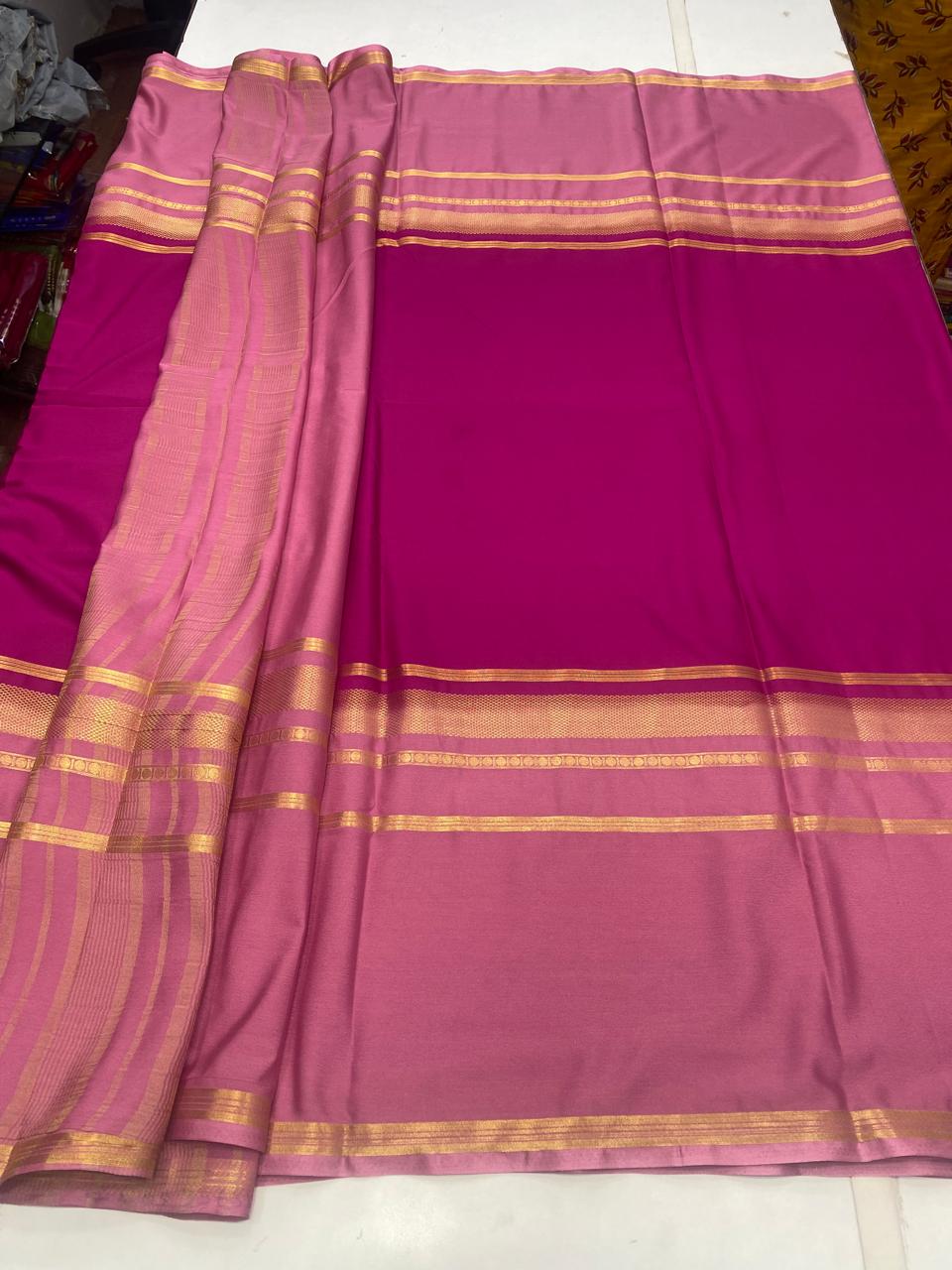 Mysore Crepe Big Border Saree (2804)