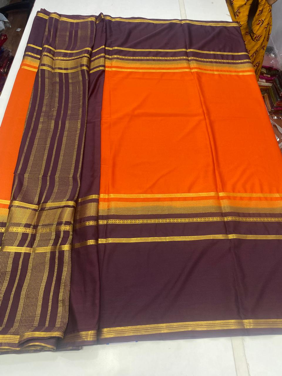 Mysore Crepe Big Border Saree (2804)