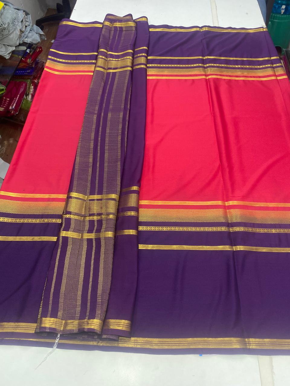 Mysore Crepe Big Border Saree (2804)
