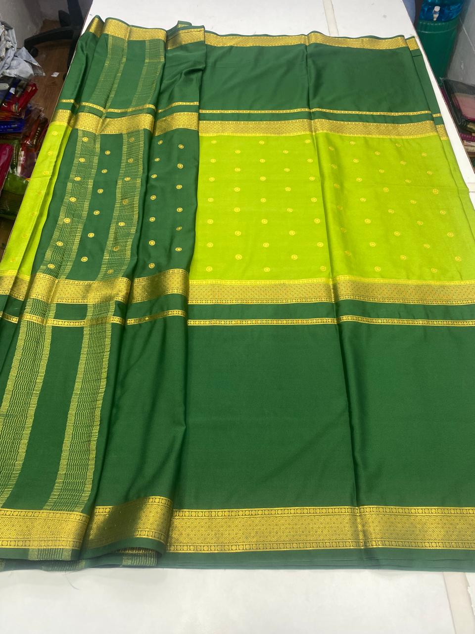 Mysore Crepe Big Border Saree (2807A)