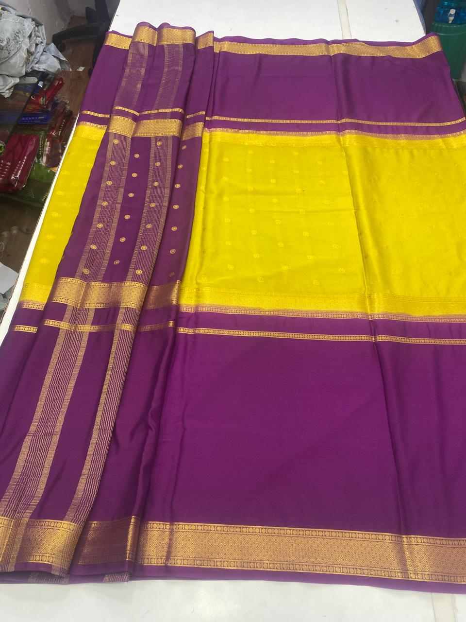 Mysore Crepe Big Border Saree (2807A)
