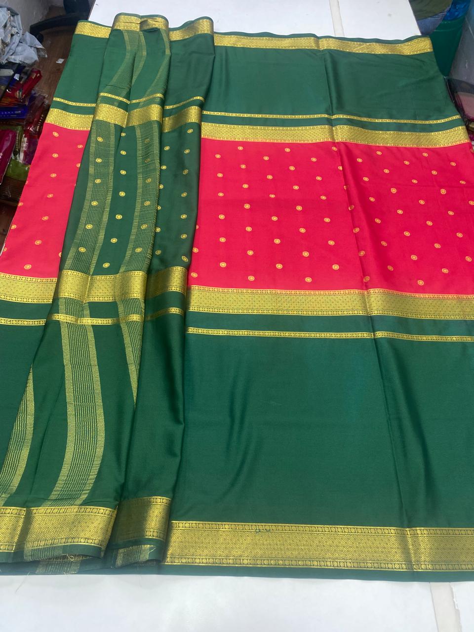 Mysore Crepe Big Border Saree (2807A)