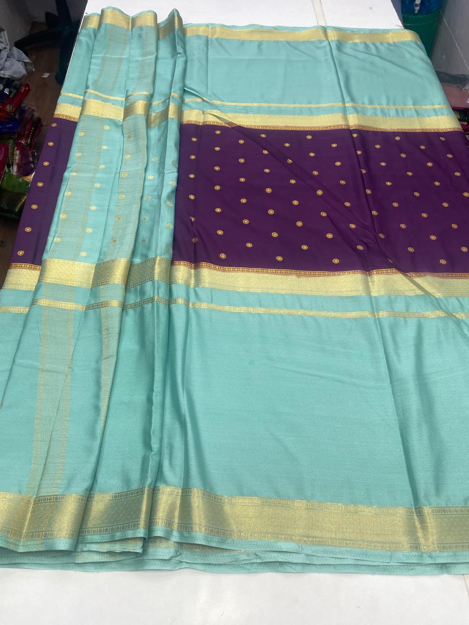 Mysore Crepe Big Border Saree (2807A)