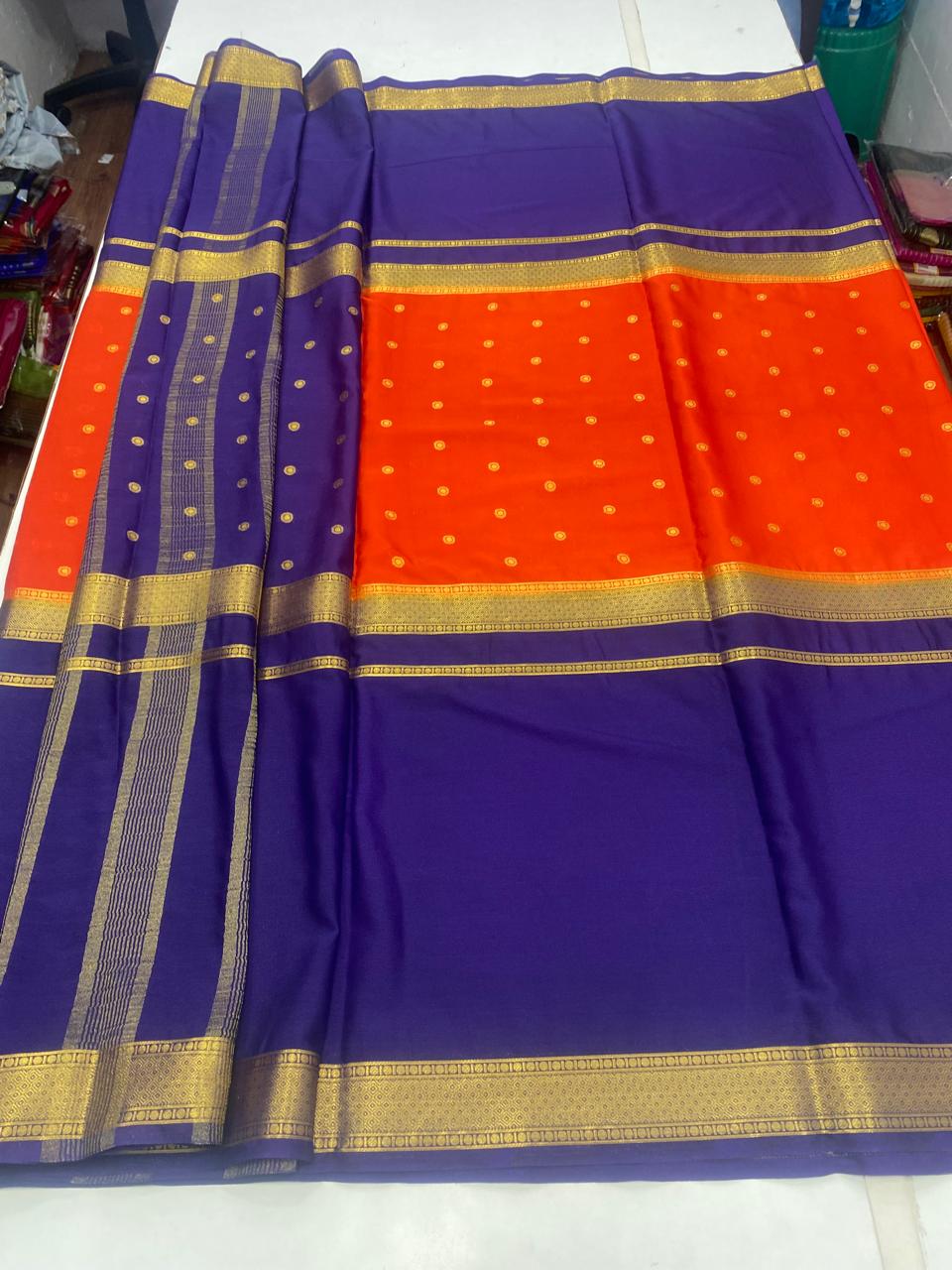 Mysore Crepe Big Border Saree (2807A)