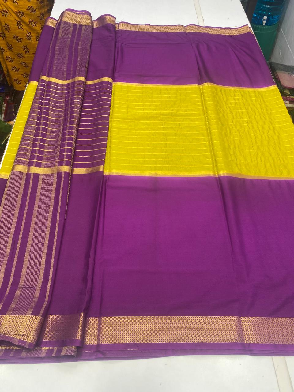 Mysore Crepe Big Border Saree (2807B)