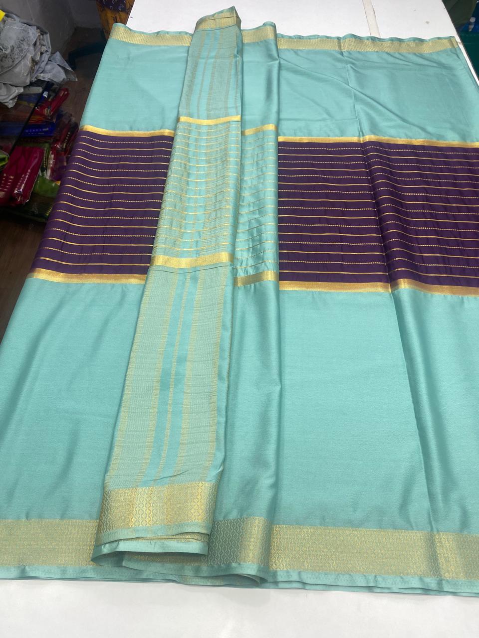 Mysore Crepe Big Border Saree (2807B)