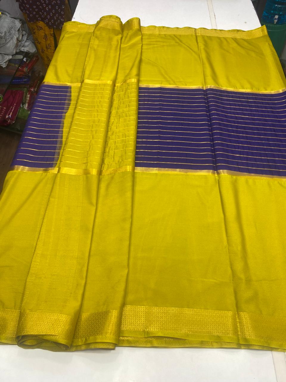 Mysore Crepe Big Border Saree (2807B)