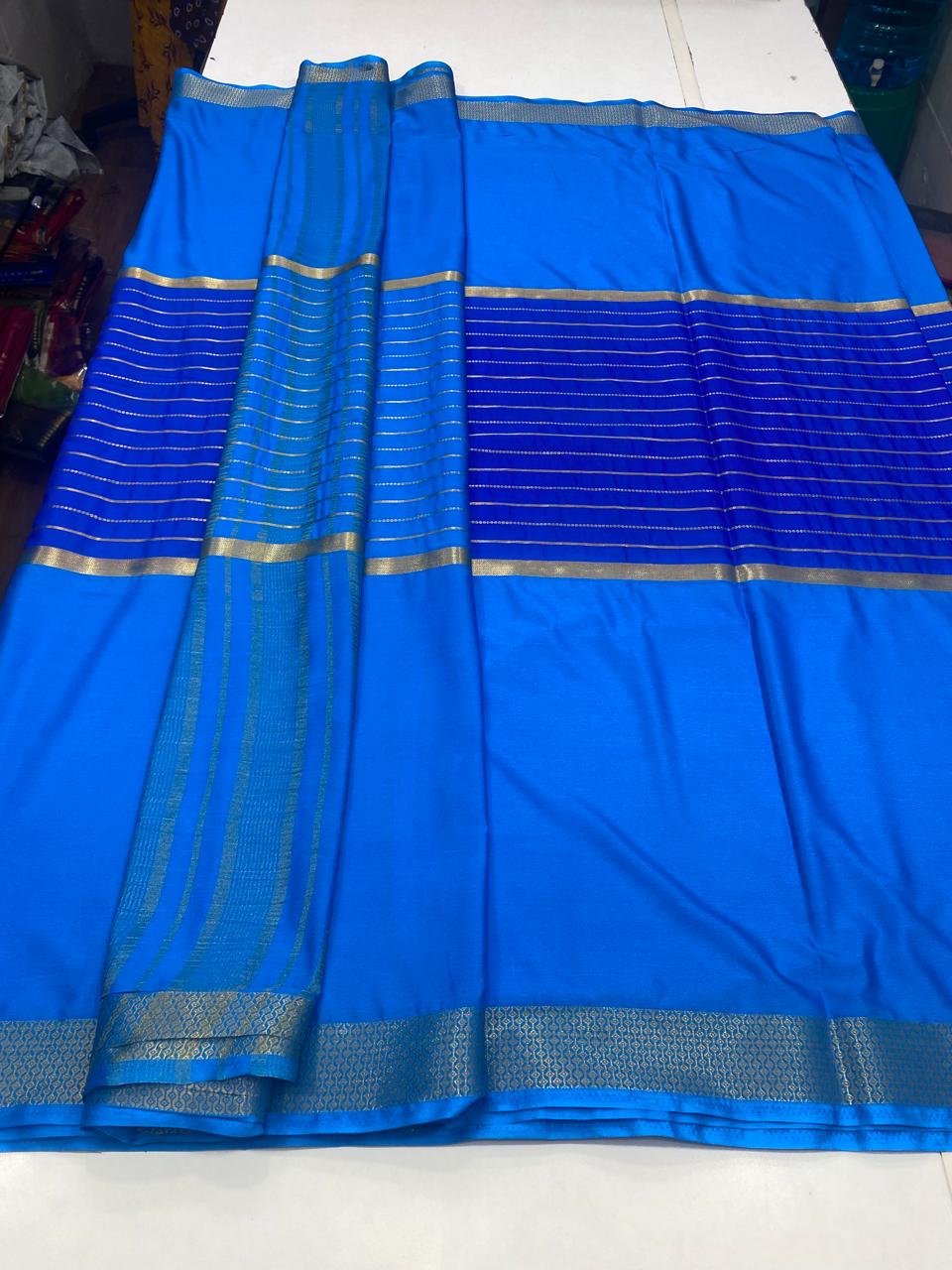 Mysore Crepe Big Border Saree (2807B)