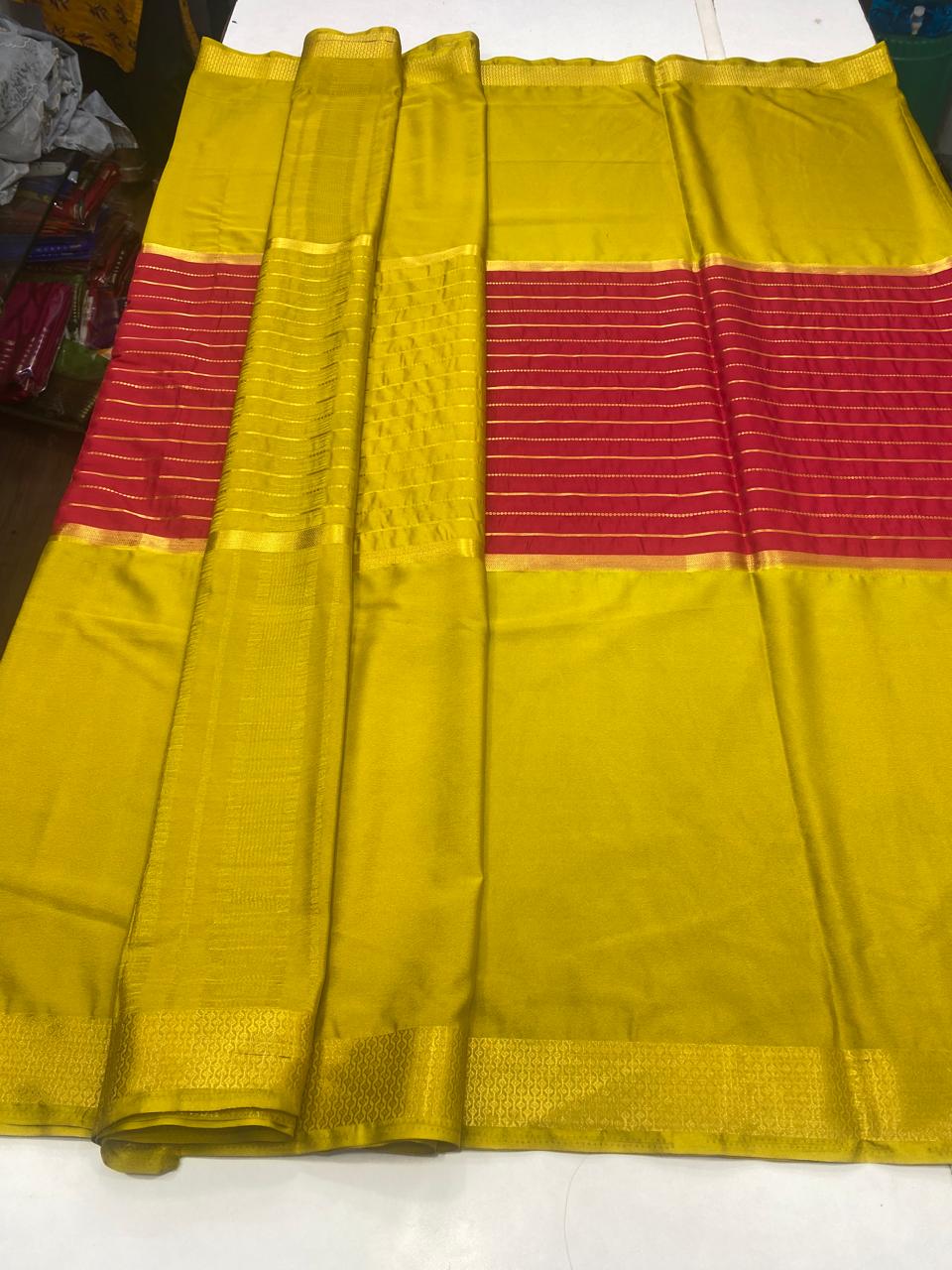 Mysore Crepe Big Border Saree (2807B)