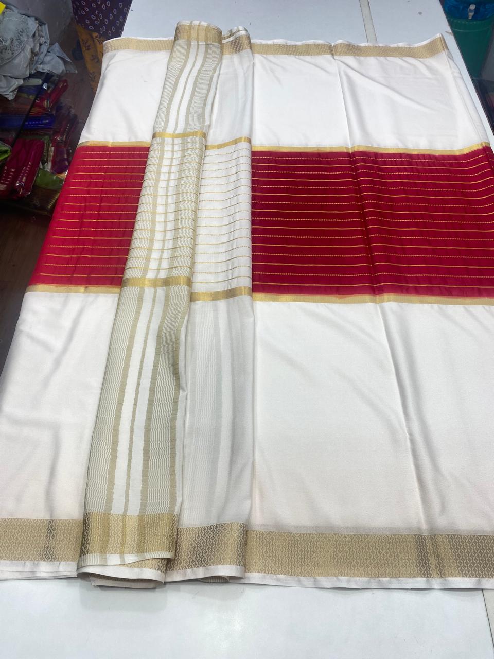 Mysore Crepe Big Border Saree (2807B)