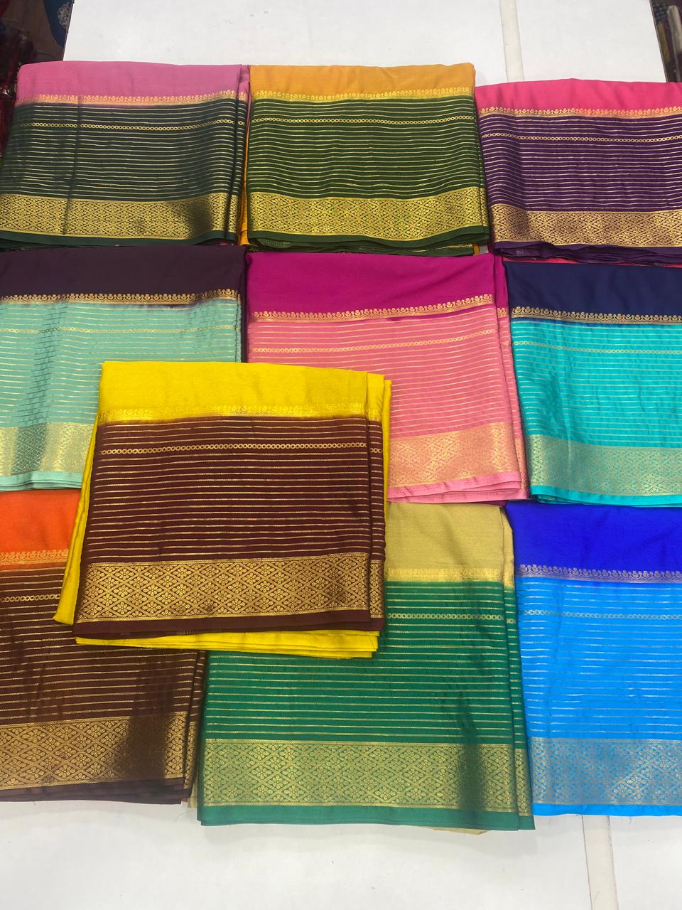 Mysore Crepe Big Border Saree (2809)