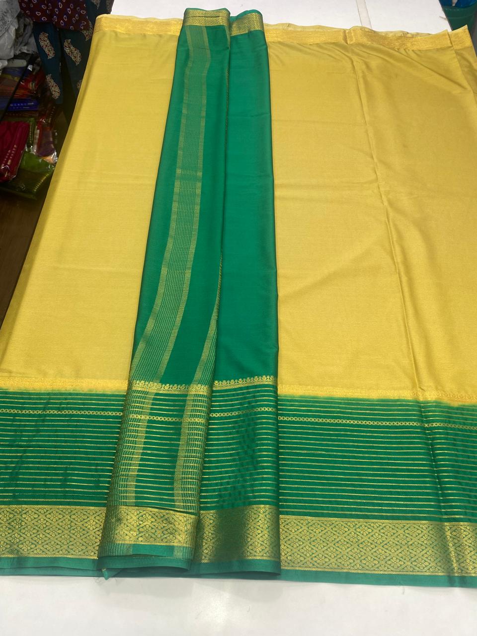 Mysore Crepe Big Border Saree (2809)