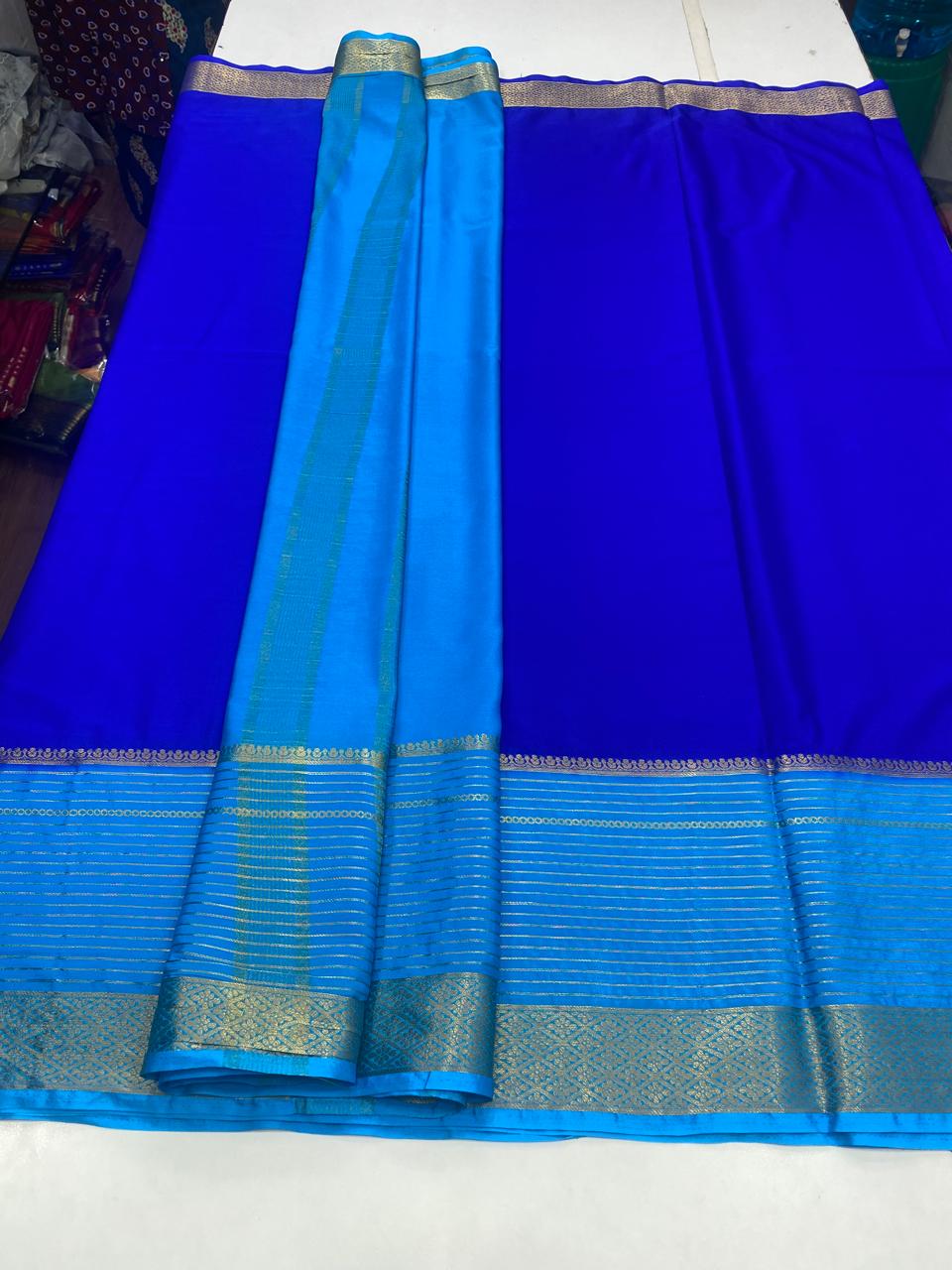 Mysore Crepe Big Border Saree (2809)