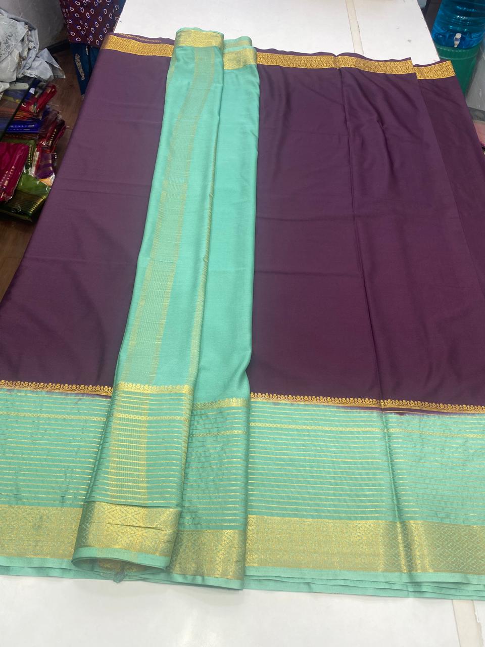 Mysore Crepe Big Border Saree (2809)