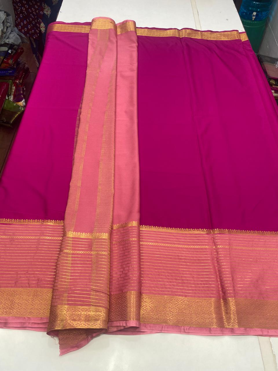 Mysore Crepe Big Border Saree (2809)