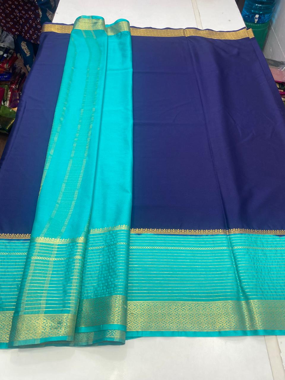 Mysore Crepe Big Border Saree (2809)