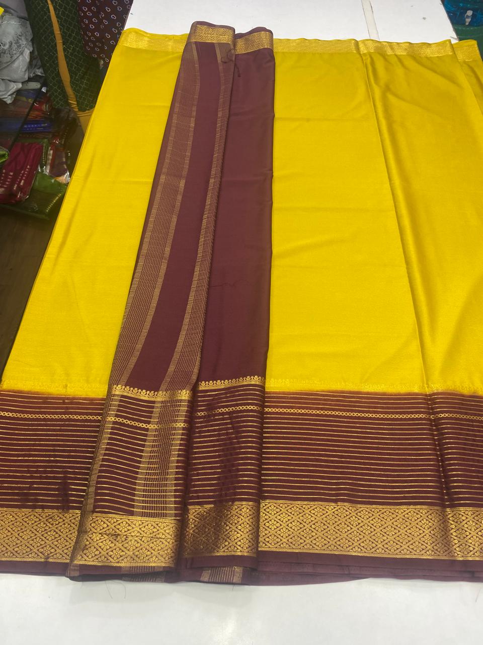 Mysore Crepe Big Border Saree (2809)