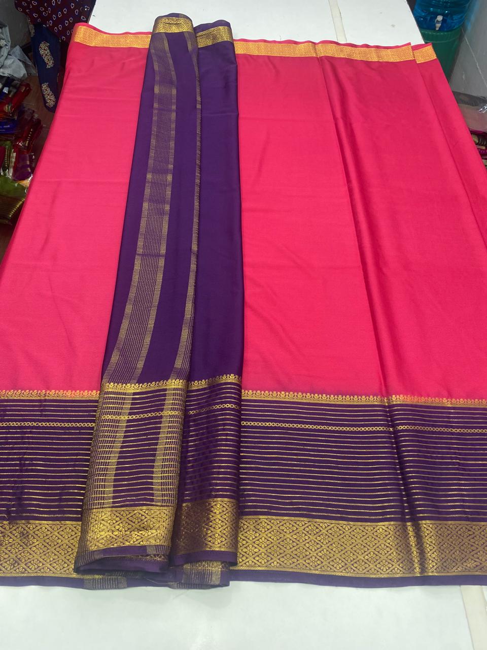 Mysore Crepe Big Border Saree (2809)