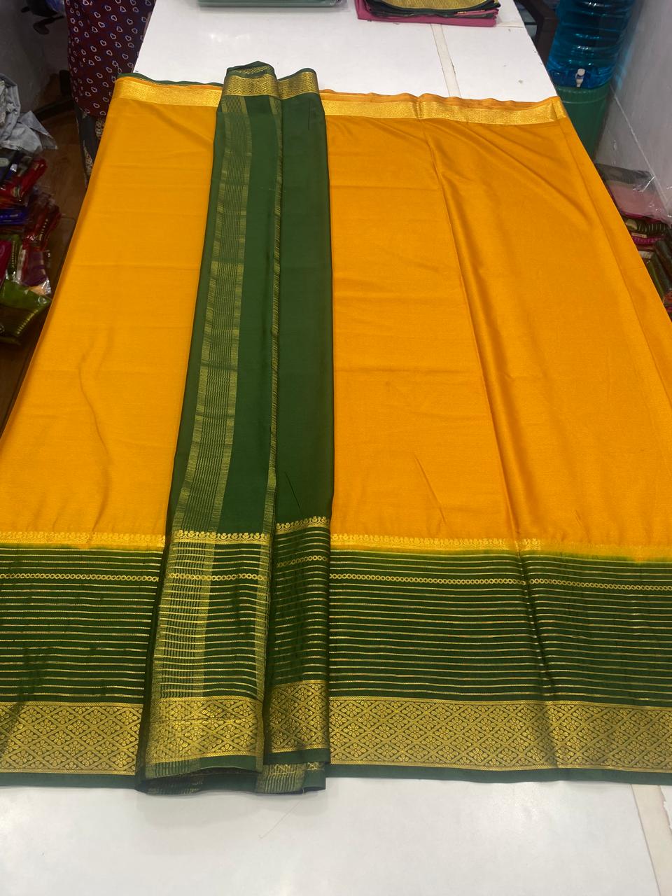 Mysore Crepe Big Border Saree (2809)