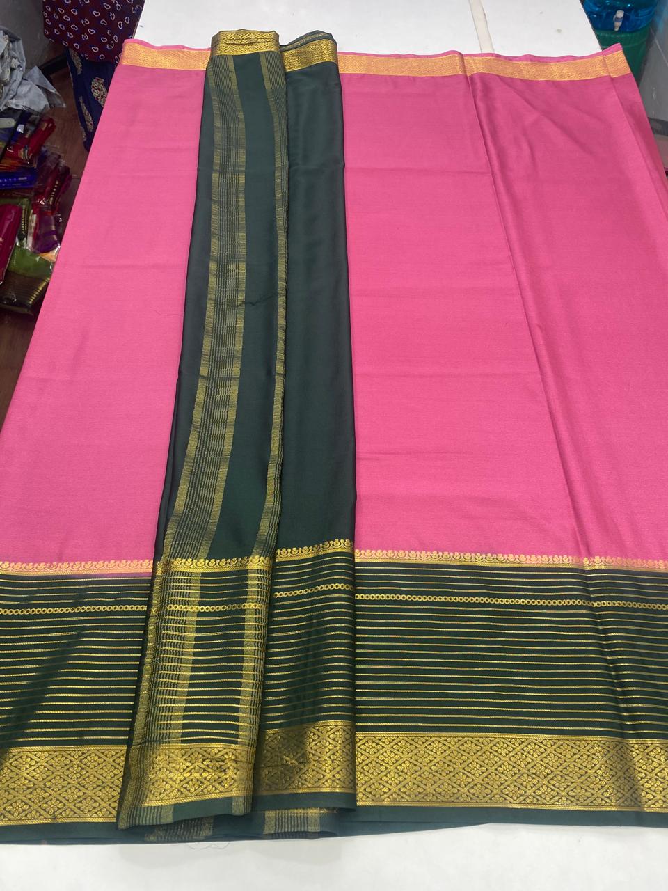 Mysore Crepe Big Border Saree (2809)