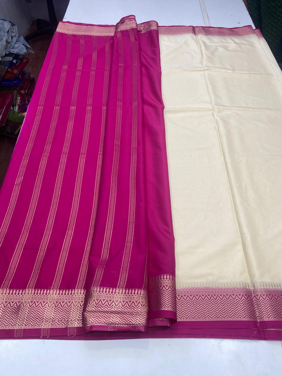 Mysore Crepe Small Border Saree (2802)