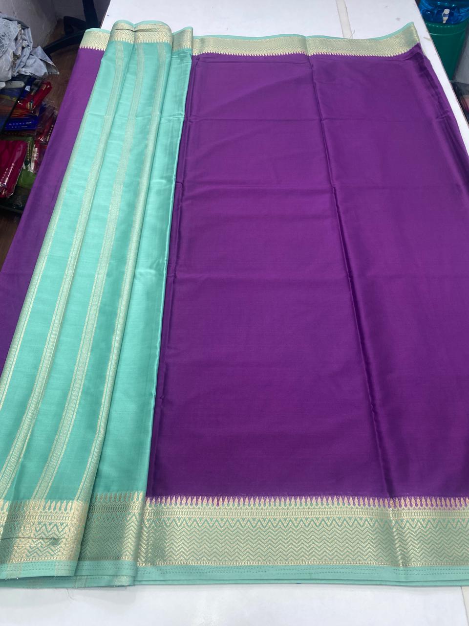 Mysore Crepe Small Border Saree (2802)
