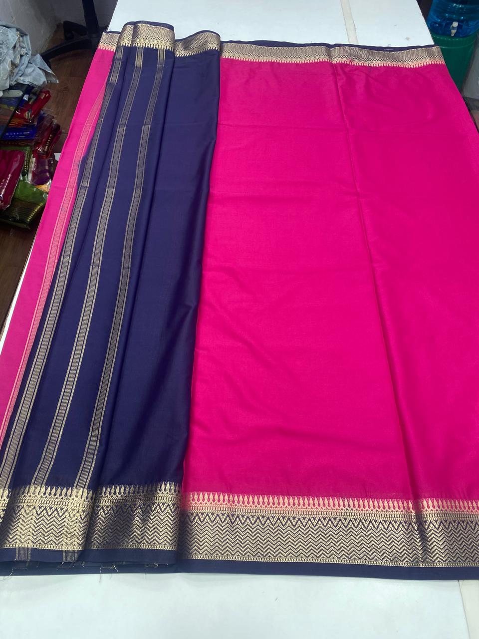 Mysore Crepe Small Border Saree (2802)