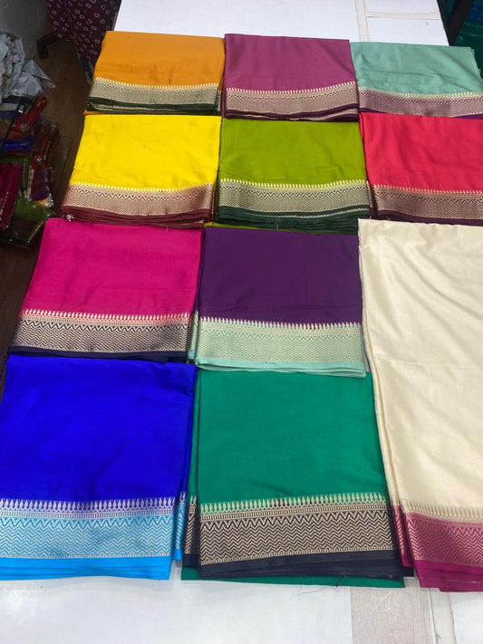 Mysore Crepe Small Border Saree (2802)