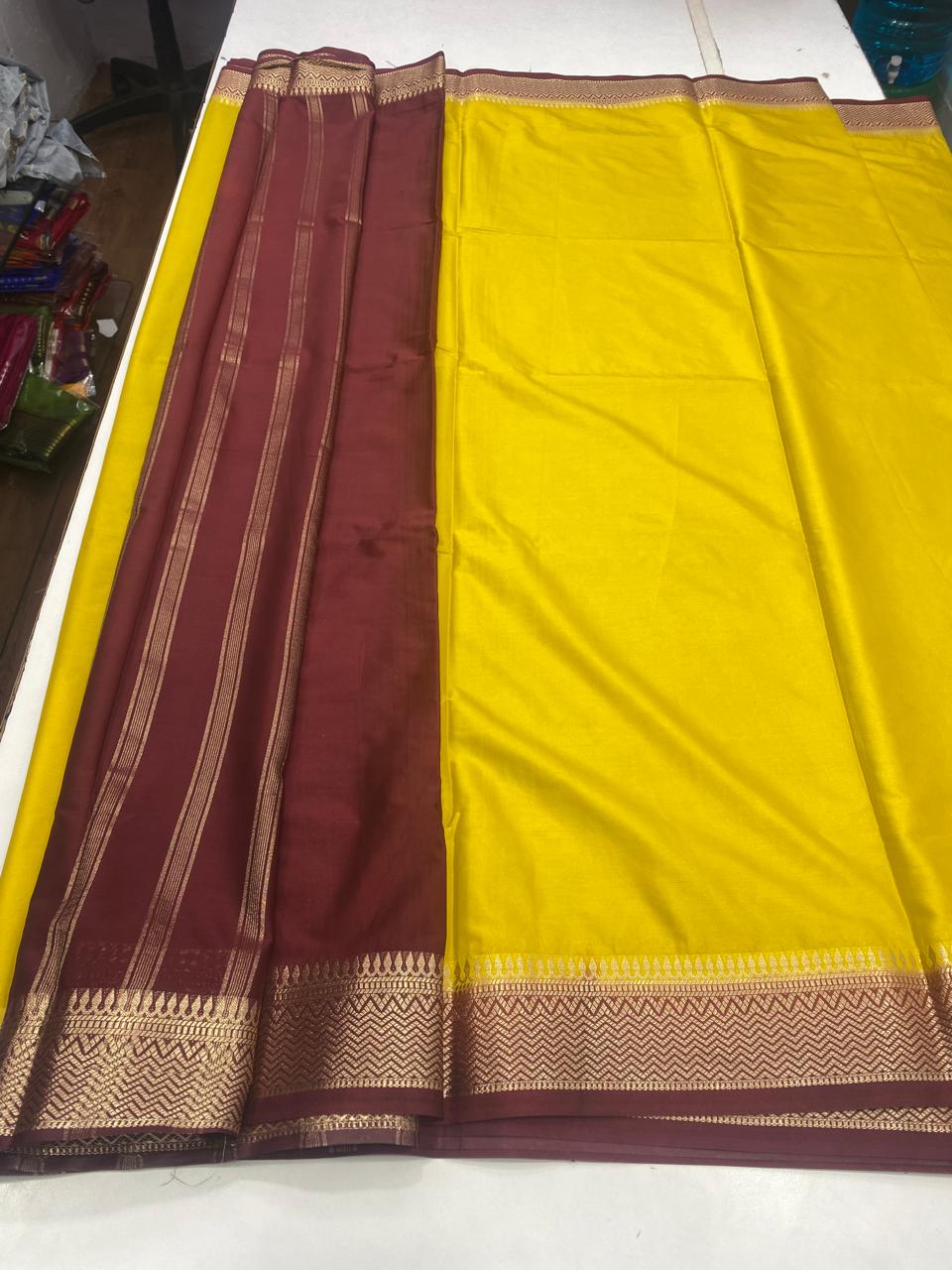 Mysore Crepe Small Border Saree (2802)