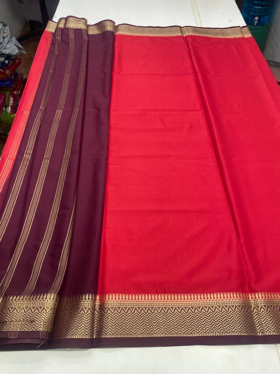 Mysore Crepe Small Border Saree (2802)