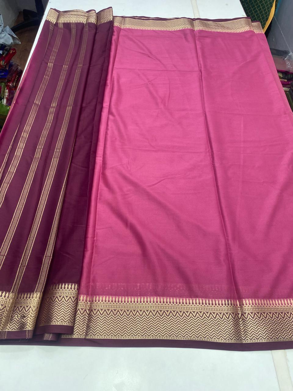 Mysore Crepe Small Border Saree (2802)